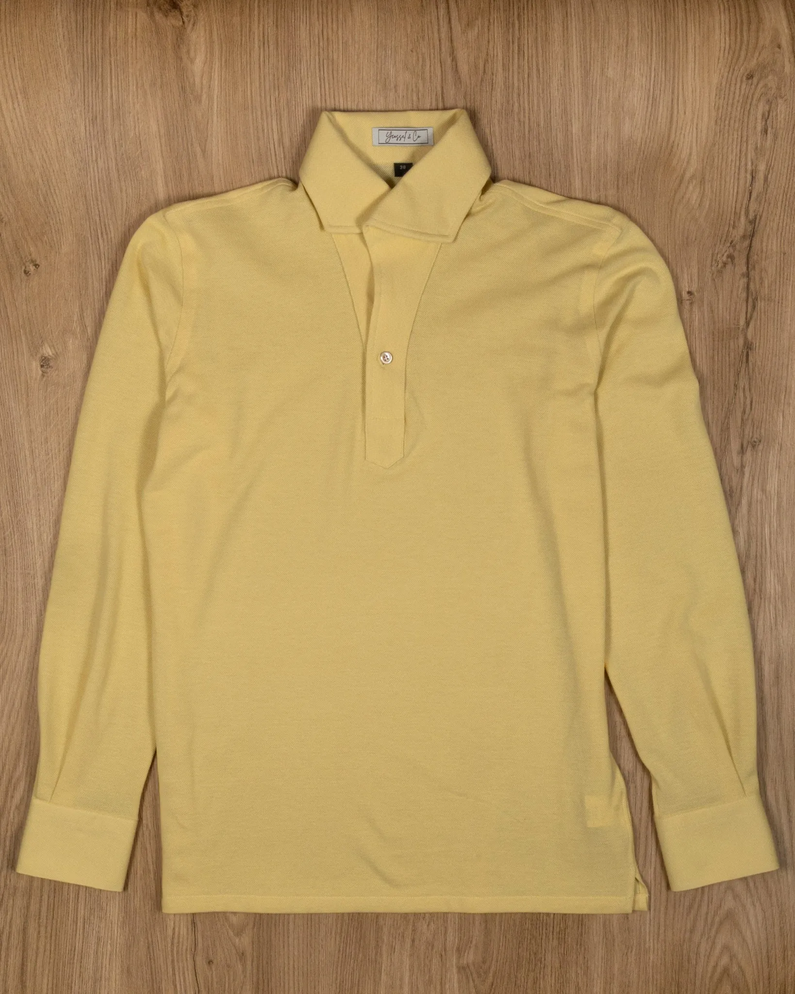 Soft Yellow Stretch-Cotton Pique Polo Shirt MFC0010