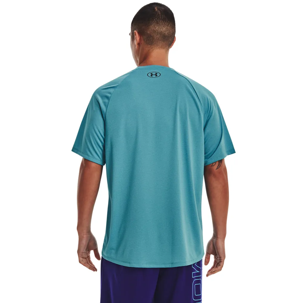 'Under Armour' Men's Tech 2.0 Textured T-Shirt - Glacier Blue