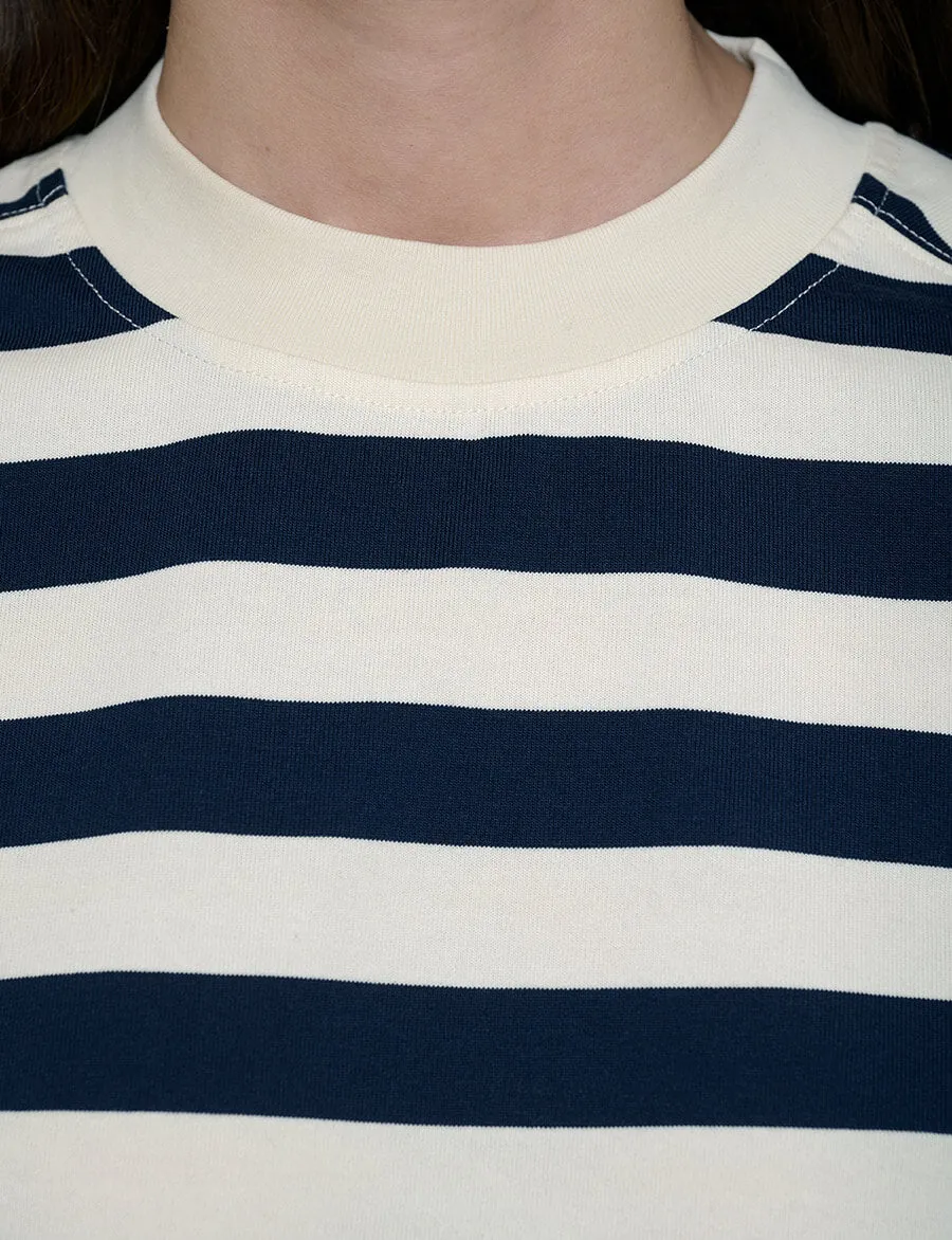 Wide Stripe Fitted Waist T-shirt