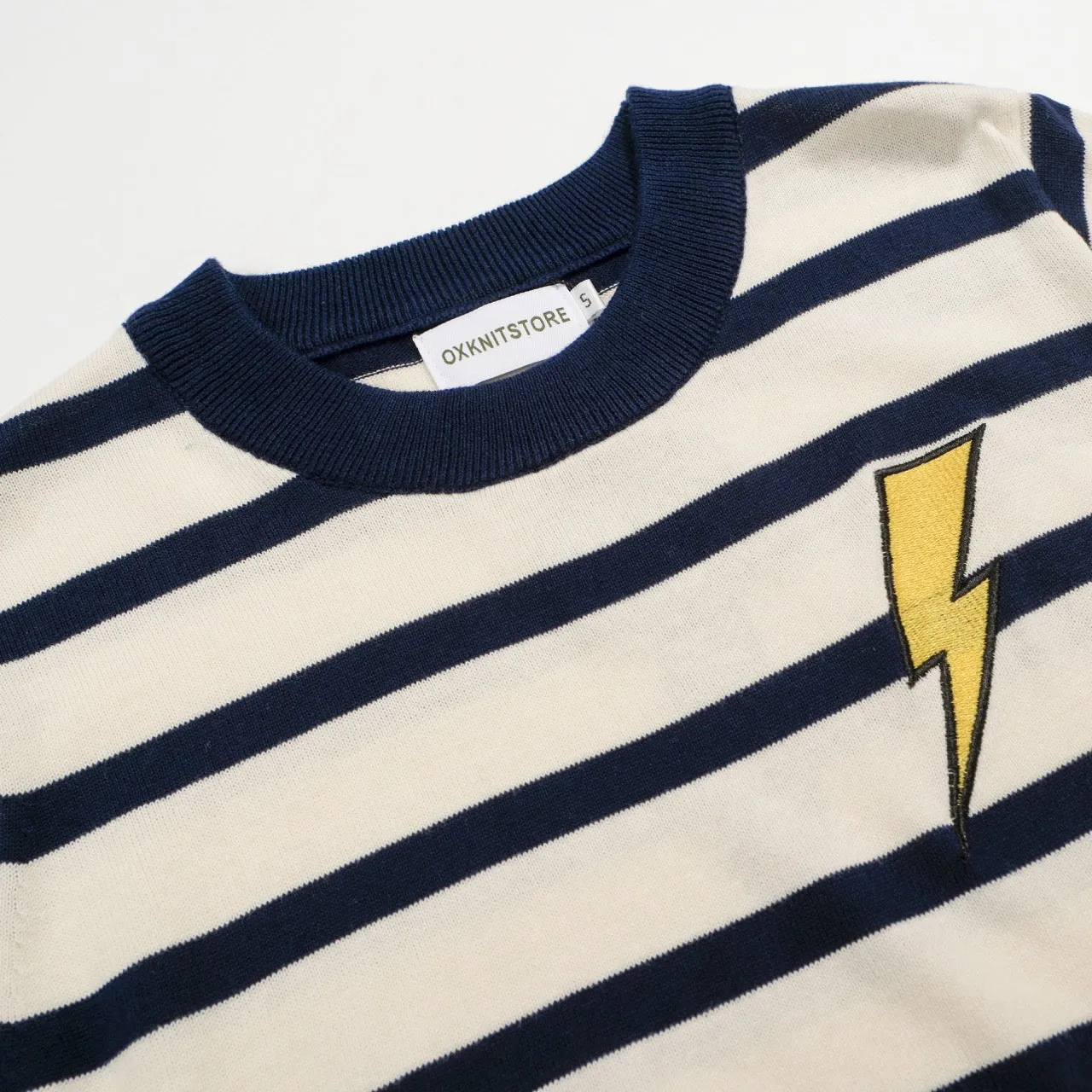 Women's striped lightning knit T-shirt